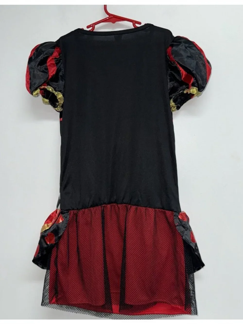 Queen Of Hearts Halloween Costume Dress Girls Size M L Alice In Wonderland